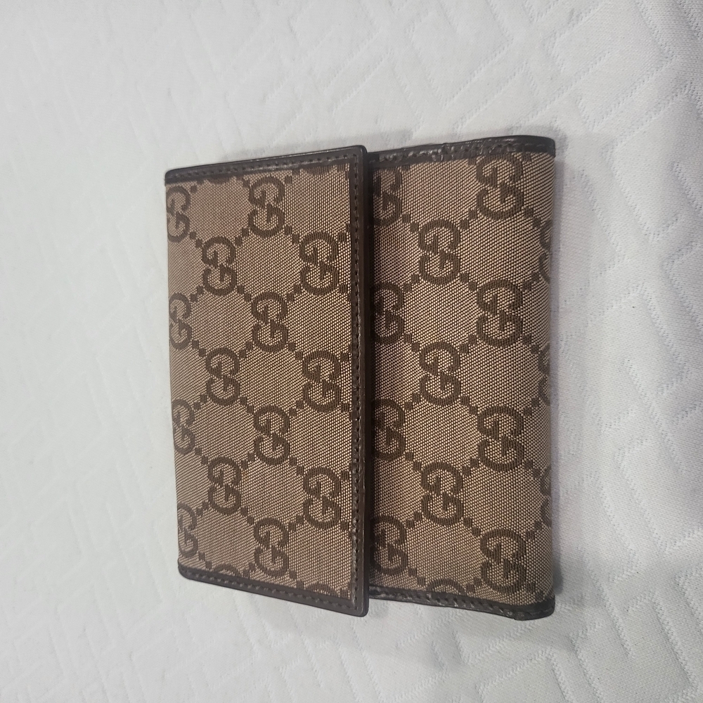 Gucci GG Canvas and Leather Bifold Wallet, Authentic. - Picture 1 of 13